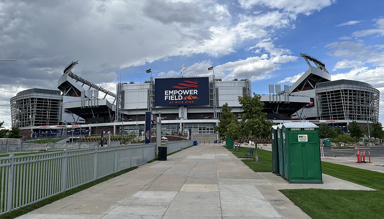 Empower Field at Mile High, the Broncos' stadium in Denver, in 2022 (file photo).