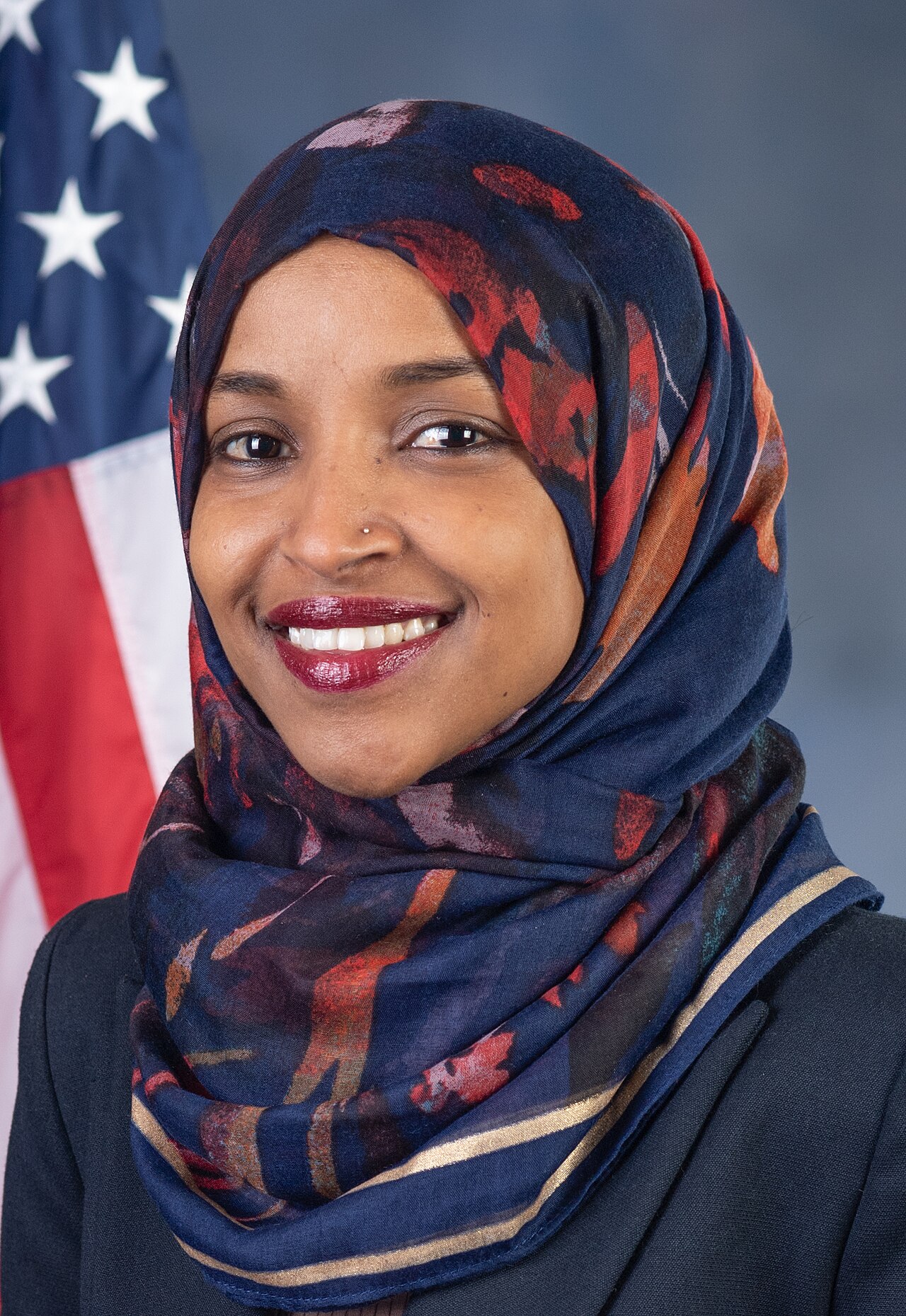 Rep. Ilhan Omar in her official House portrait, 2018 (file photo).