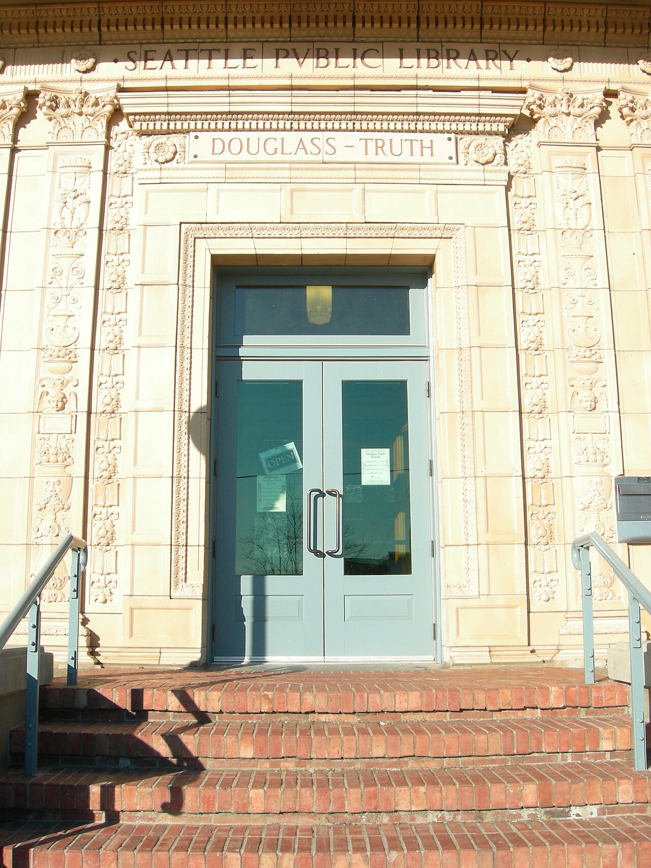 The entrance of the Douglass-Truth Branch of the Seattle Public Library on East Yesler Way, near the planned site, in 2007 (file photo).