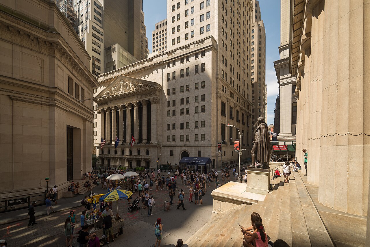 The New York Stock Exchange at Broad and Wall streets in Manhattan in 2017 (file photo).